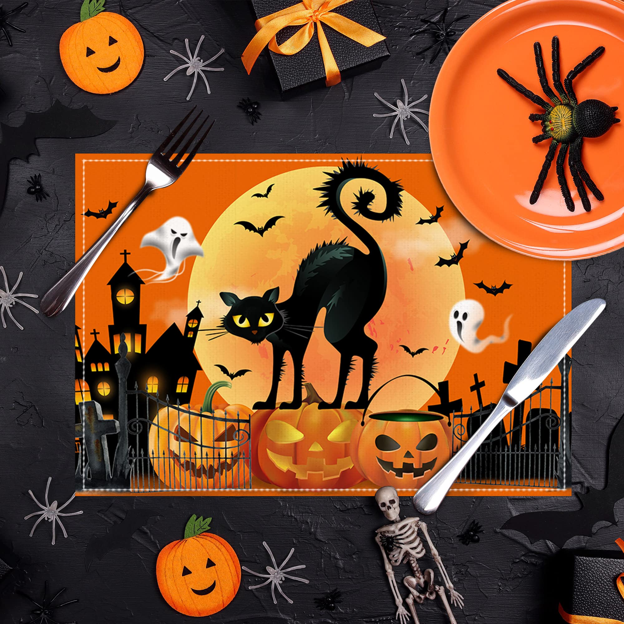 Amazon｜ハロウィンプレースマット 6枚セット ファームハウス